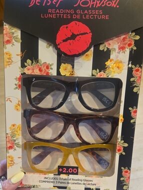 New Betsey Johnson Set of Three +2.00 Reading Glasses